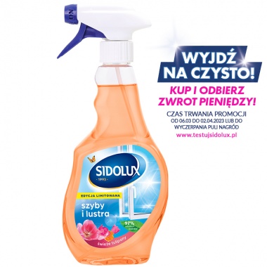 SIDOLUX płyn do mycia szyb i luster – świeże tulipany