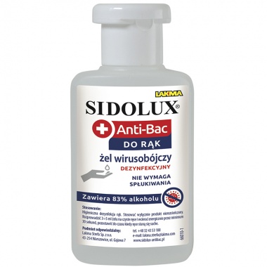 SIDOLUX Anti-Bac żel wirusobójczy do dezynfekcji rąk