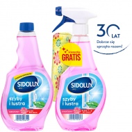 SIDOLUX Crystal Płyn do mycia szyb - kwiatowy plus zapas