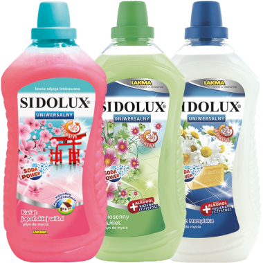 Zestaw SIDOLUX Uniwersalny płyn do mycia- kwiat japońskiej wiśni, mydło marsylskie, wiosenny bukiet